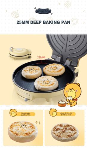 Bear Electric Crepe Maker Pancake Baking Pan BBQ Grill Plate Machine Tool 1500W - Picture 8 of 12