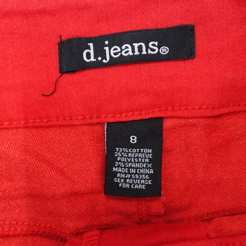D.Jeans Chino Shorts Womens 8 Red Stretch Pockets High-Waist Classic Fit Outdoor - Picture 3 of 5