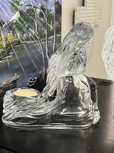 Neu mit Etikett 2er Set Kristall betende Engel Teelicht Kerzenhalter 24 % DePlomb - Bild 3 von 14