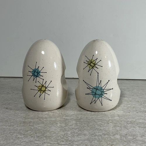 Franciscan Atomic Starburst Vintage Mid-Century Design 3-5/8” Salt & Pepper Set