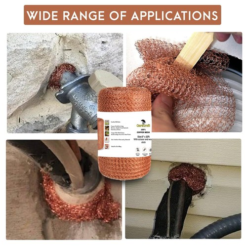 Copper Mesh Rodent Control Kit 5 In X 32 Ft Rust Proof Rodent Proof Wire Mesh - Picture 7 of 9