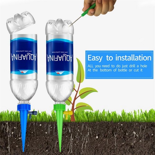 4/8PC Plant Water Funnel Self Watering Spikes Slow Release Control Valve Switch - Bild 11 von 11