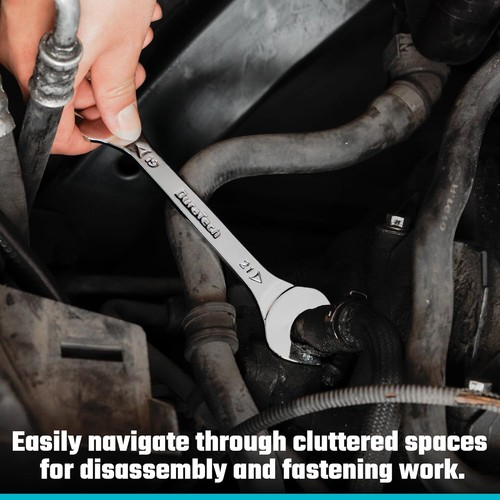 Professional 16-Piece Slim Spanner Wrench Set - Rust-Resistant Chrome Finish - Picture 8 of 9