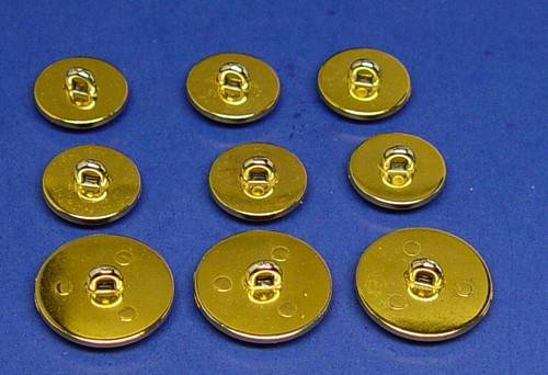 UNKNOWN BRAND REPLACEMENT BUTTONS 9 TWO-TONE SOLID METAL JACKET GOOD USED COND. - Picture 8 of 8