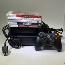 Xbox 360 S Slim 4GB Console Bundle Controller Lot Of 5 Games #ML 3