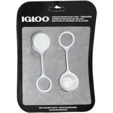 Cooler Threaded Drain Plug Caps with Plastic Tether 20049 White Small