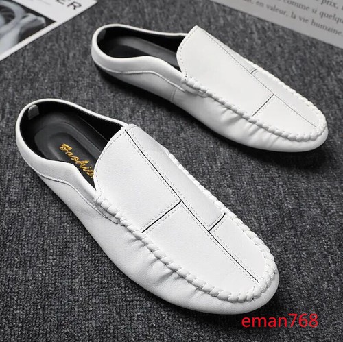 Mens Comfort Slingback Loafers Faux Leather Soft Driving Shoes Casual Flat Heels - Picture 4 of 14