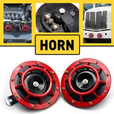 2x 12V 300DB Super Loud Train Horn Waterproof Motorcycle Car Truck SUV Boat Red