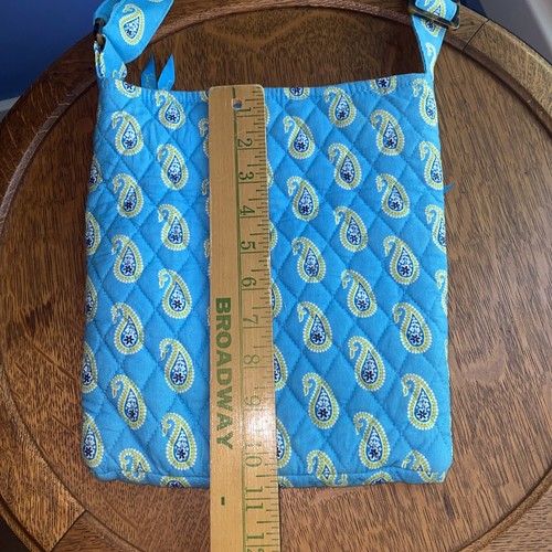 Vera Bradley Paisley Shoulder Bag With Strap, Zipper (Blue, Green) Cotton Large - Picture 6 of 12