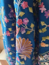 ALL OVER CREWEL HERITAGE KASHMIRI EMBROIDERY 100 CASHMERE PASHMINA marina SHAWL