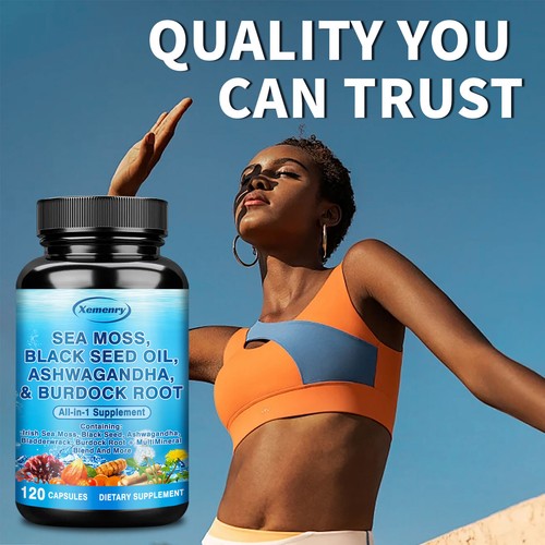 Sea Moss, Black Seed Oil, Ashwagandha, Burdock Root, Bladderwrack,All-in-1 Detox - Picture 7 of 12