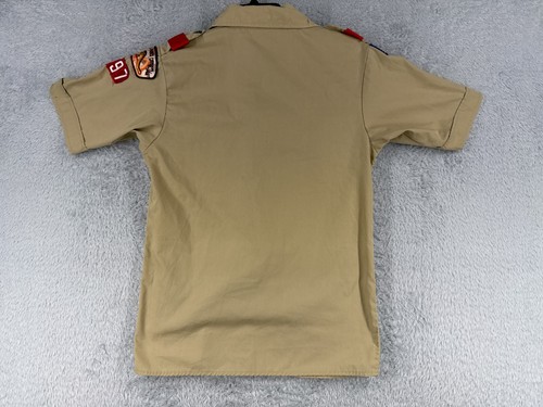 Boy Scouts of America Shirt Youth Large Beige Short Sleeve Polyester Blend Utah - Picture 12 of 14