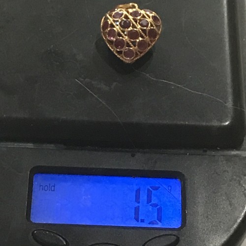 18k Gold Granat/Saphir Anhänger - Bild 16 von 16