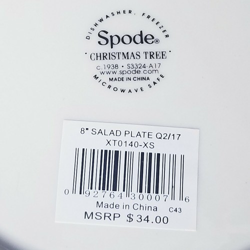 Nuevo Juego de 3 Platos de Ensalada Árbol de Navidad Spode De Colección 7 3/4" Hecho en Inglaterra - Imagen 5 de 12