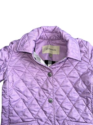 Burberry Kids 4Y Quilted Coat Purple Puffer Jacket Unisex