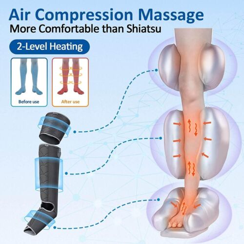 Leg Massager for Circulation & Relaxation, Air Compression with Heat - Picture 6 of 8