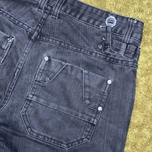 WT02 Jeans Men’s Size 34x34 Distressed Black Denim Pants Skate Y2K Slim Straight - Picture 9 of 9