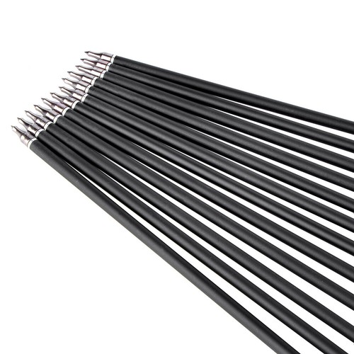 12X Carbon Arrows 30" Archery SP500 Field Point Tip Compound Recurve Bow Hunting - Picture 11 of 18