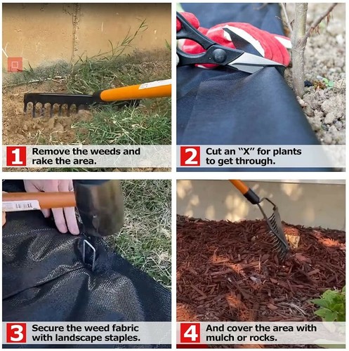 4x50ft Weed Barrier Landscape Fabric Heavy Duty Weed Block Gardening Mat - Picture 7 of 9