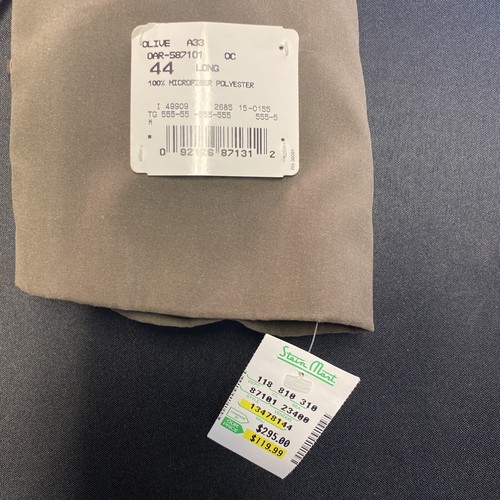 Abrigo largo con cinturón de trinchera verde de un solo pecho Austin Reed talla 44L hebilla dañada - Imagen 3 de 7