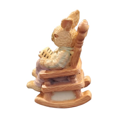 Vintage Rocking Grandpa Bunny in a Rocking Chair Figure Resin 2.5 inch - Picture 2 of 7