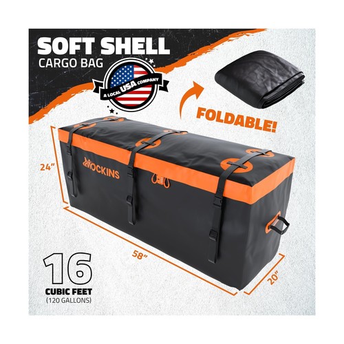 Mockins 16 Cu.Ft. Trailer Hitch Cargo Bag | 58"x20"x24" All-Weather W... - Picture 4 of 8