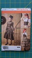 Simplicity 1558 Steampunk Costume Pattern 6-12 Victorian Jacket Corset Skirt UC