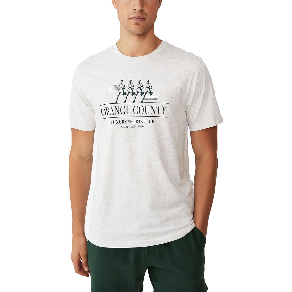 Мужская футболка с круглым вырезом из хлопка Orange County Gray с графическим принтом M BHFO 9712