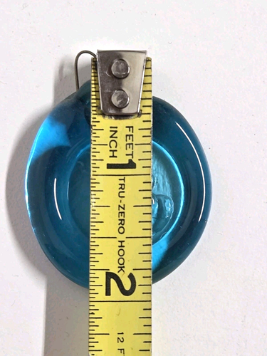 Blue Pressed Glass Cup Of Coffee Tea Suncatcher Small 1.5" Hanging Window Decor - Picture 3 of 4