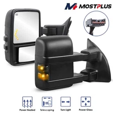 Power Heated Tow Mirrors w/ Smoke Turn Signal For 99-07 Ford F250/F350/F450/F550