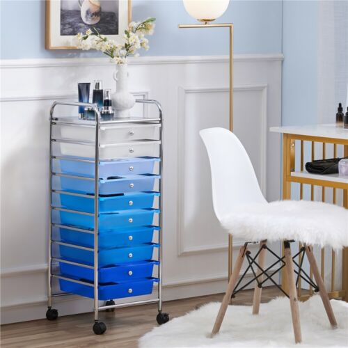 10 Drawer Rolling Storage Cart Plastic Utility Craft Cart with Drawer and Wheels - Picture 29 of 29