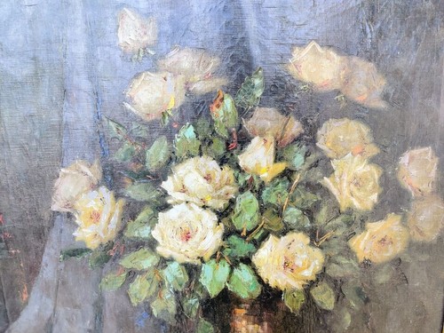 Carl Holger Fischer (1885-1955): HELLGELBE ROSEN UND APFELSINEN - Picture 3 of 6