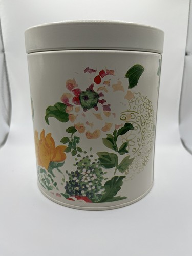 Pioneer Woman Garden Meadow Cream Floral Metal Canister Storage Tin 6" inch - Picture 2 of 6