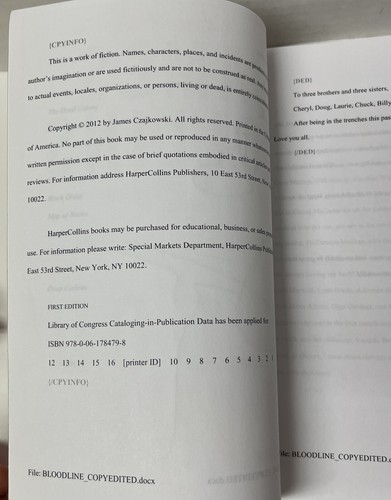 RARE James Rollins Bloodline:A Signal force novel,Signed,Unbound,Copy Edited Doc - Picture 9 of 12