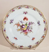 Antique Helena Wolfsohn Dresden Porcelain Dessert Plate Hand Painted