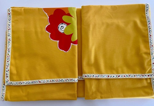 Italian Tablecloth Bordered by Domus 100%Cotton Yellow, Red 180x220cm, 140x180cm - Picture 16 of 28