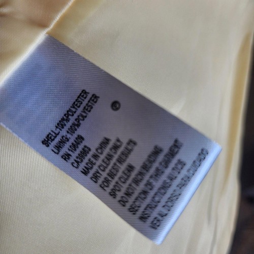 NWOT Pastel Yellow Tahari Aruthur Levine Luxe cut out 3/4 sleeve blazer 8 TT44 - Picture 9 of 10
