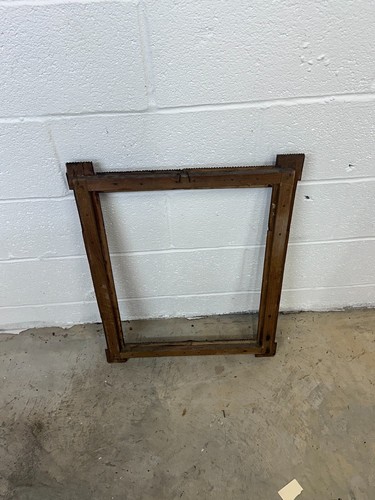 antique Tramp Art Frame Geometric Large Gold Gilt Paint Original - Picture 18 of 24