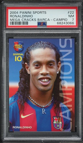 2004 Panini Sports Mega Cracks Barca Campio Ronaldinho #22 PSA 7 NRMT