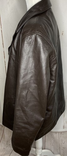 Colebrook & Company Brown Leather Coat Long Sleeve Buttons Size XL Women - Picture 8 of 12