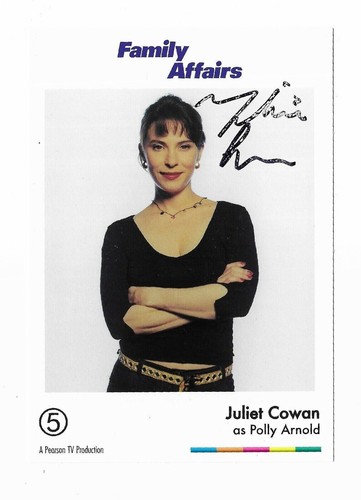 Family Affairs - Hand SIgned - Cast card - Juliet Cowan - Polly Arnold