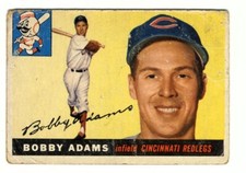 1955 TOPPS CINCINNATI REDLEGS BOBBY ADAMS #178 P-F