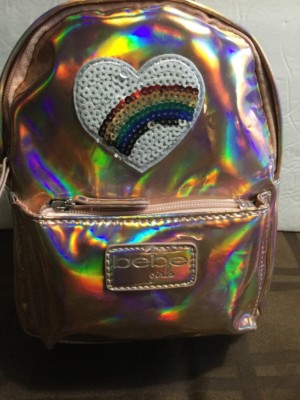 bebe Rainy Girls rose gold Metallic Holographic Rainbow Mini  display picture 1
