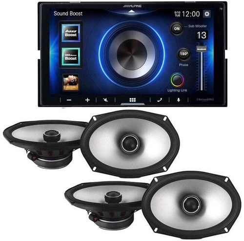 Récepteur numérique vente en gros intégré au tableau de bord Alpine ILX-W670 et 2 haut-parleurs coaxiaux S2-S69 type S 6x9