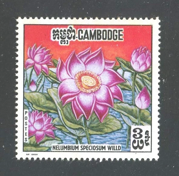 1970 КАМБОДЖА ЦВЕТЫ - SC #231-233 (PC406) - Изображение 4 из 4
