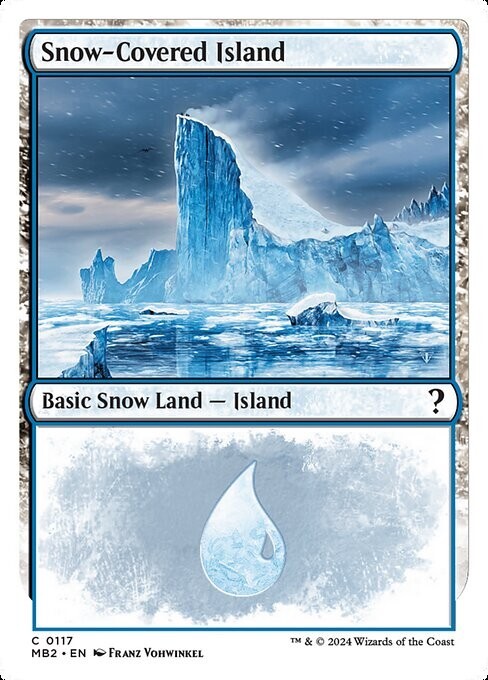 Snow-Covered Island White Border - MB2 0117 - NM - MTG Magic