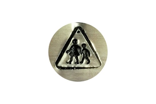 8mm School Ahead Road Sign Metal Stamp Design, Jewellery Making, Metalwork M9303 - Picture 3 of 3