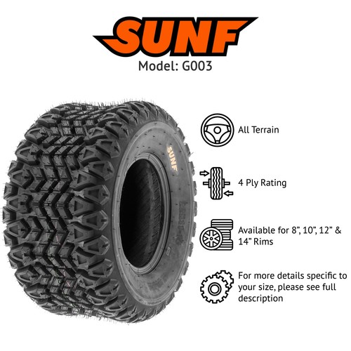 【1】SunF Replacement 25x10-12 25x10x12 ATV UTV Tire 4 Ply Tubeless G003 - Picture 2 of 9