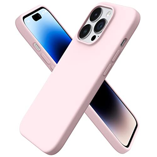 Compatible with iPhone 14 Pro Case 6.1, Slim Liquid Silicone 3 Chalk Pink - Picture 2 of 7