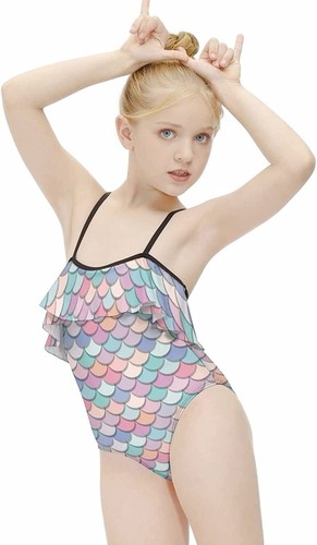 Unicorn Girls One Pieces Swimsuit Flounce Bathing Suit Summer UPF 50+ 7-9 years - Picture 6 of 6